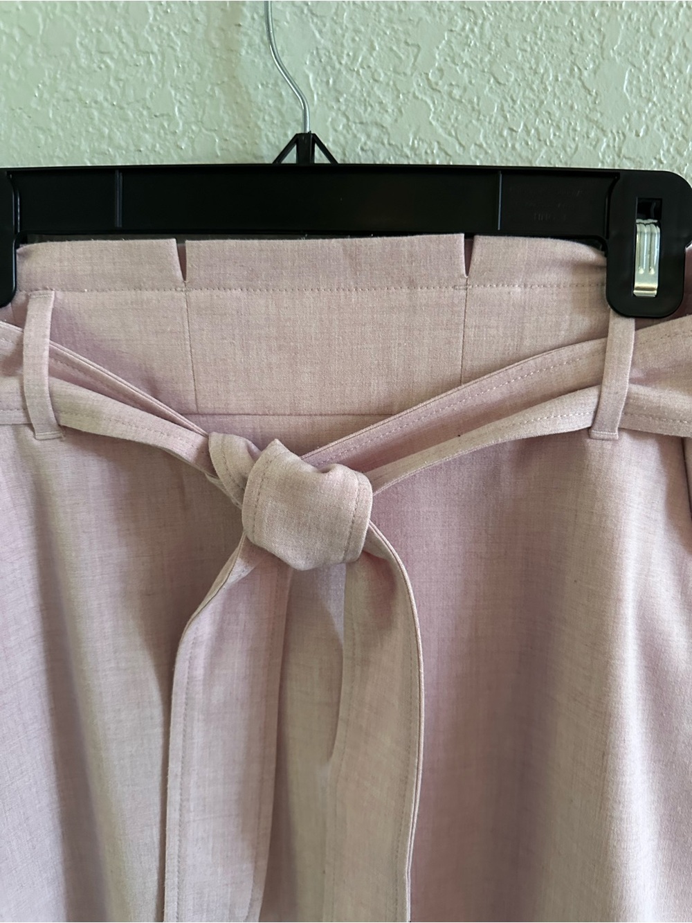 Ann Taylor Blush Pink Tie Waist Pencil Skirt Size 00 Belted Midi Career - Picture 3 of 12